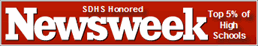 Newsweek logo honoring SDHS as one of the top 5% of high schools